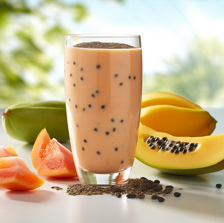 smothie with papaya and protein powder 